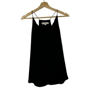 Ann Taylor LOFT Black Scallop Neck Racerback Tank XS